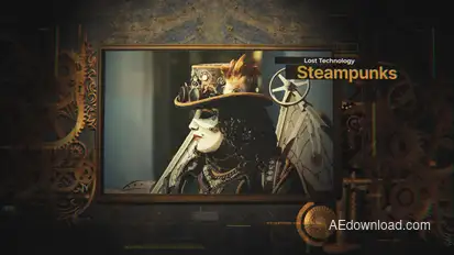 Steampunk History Slideshow Video Displays template preview