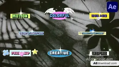 Sticker Lower Thirds for After Effects Elements template preview