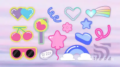 Sticker Pack - Kpop Fandom Element After Effects Project Template Elements template preview