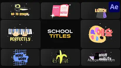 Sticker School Titles for After Effects Titles template preview