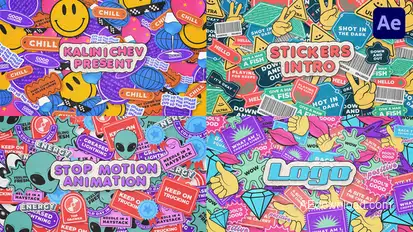 Stickers Abstract Logo Intro Logo Stings template preview