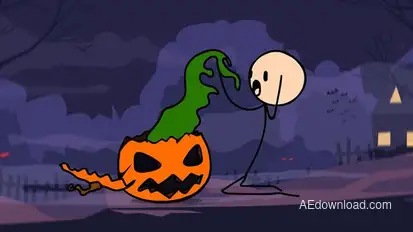 Stickman Halloween Logo Reveal Openers template preview