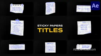 Sticky Papers Titles for After Effects Titles template preview
