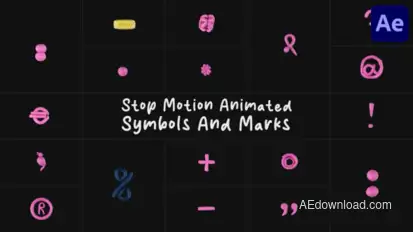 Stop Motion Animated Symbols And Marks | After Effects Elements template preview