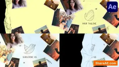 Stop Motion Paper Logo Opener for After Effects Logo Stings template preview