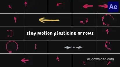 Stop Motion Plasticine Arrows for After Effects Elements template preview