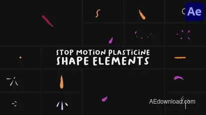 Stop Motion Plasticine Shape Elements for After Effects Elements template preview