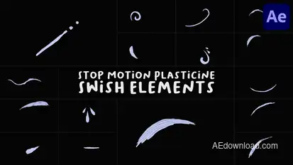 Stop Motion Plasticine Swish Elements for After Effects Elements template preview