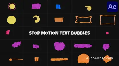 Stop Motion Text Bubbles | After Effects Titles template preview