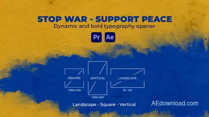 Stop War - Support Peace Titles template preview