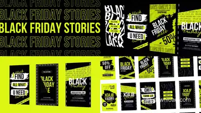 Stories Black Friday Instagram NEON Product Promo template preview
