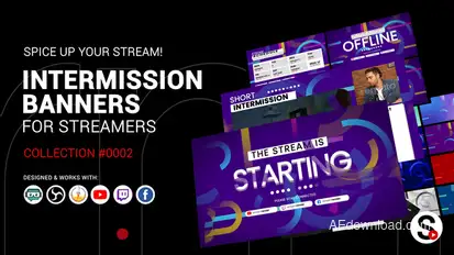 Stream Intermission Banners. Collection #0002 broadcast-packages template preview