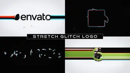 Stretch Glitch Logo Logo Stings template preview