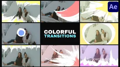 Stroke Colorful Transitions | After Effects Elements template preview