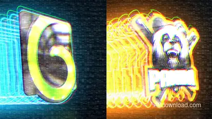 Stroke Glitch Logo Logo Stings template preview