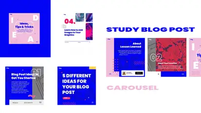 Study blog post carousel instagram Product Promo template preview