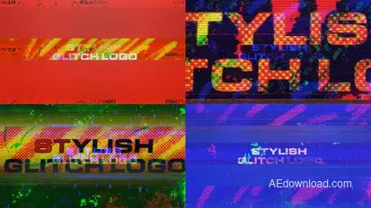 Stylish Glitch Logo Logo Stings template preview