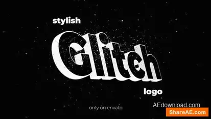 Stylish Glitch Logo Logo Stings template preview