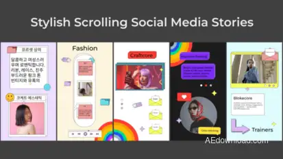 Stylish Scrolling Social Media Stories for After Effects Product Promo template preview