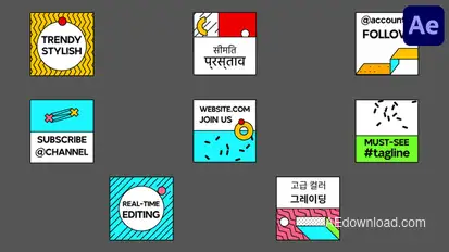 Stylish Shapes Titles for After Effects Titles template preview