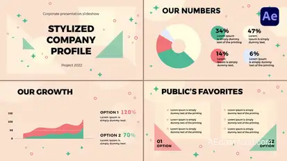 Stylized Corporate Slideshow [After Effects] Infographics template preview