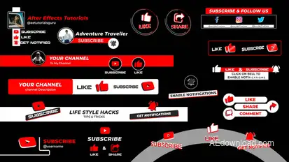 Subscribe Lower Thirds Elements template preview