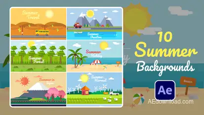 Summer Background | After Effects Elements template preview