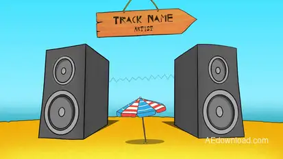 Summer Beach Music Visualizer Logo Stings template preview