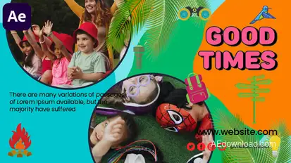 Summer Camp Promo Elements template preview