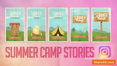Summer Camp Stories Openers template preview