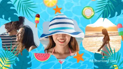Summer Holiday Elements template preview