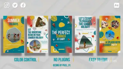 Summer Holiday Instagram Stories V2 Video Displays template preview