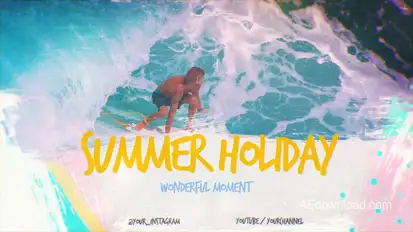 Summer Holiday Slideshow Video Displays template preview
