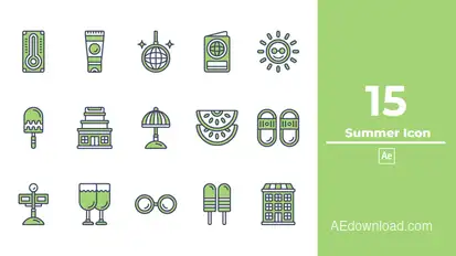Summer Icon After Effect Elements template preview