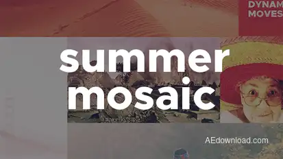 Summer Mosaic Slideshow Video Displays template preview
