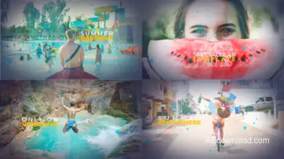 Summer Opener – Dynamic Slideshow Water Wave Transitions, Parallax Motion and Geometric Particles Openers template preview