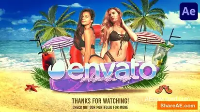 Summer Party for After Effects Logo Stings template preview