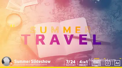 Summer Slideshow Video Displays template preview