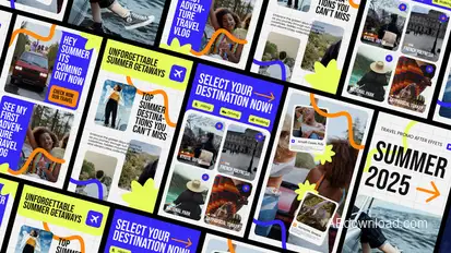 Summer Travel Video Displays template preview