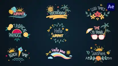 Summer travel titles [After Effects] Titles template preview