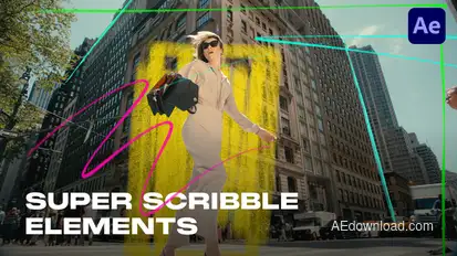 Super Scribble Pack Elements template preview