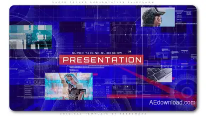 Super Techno Presentation Slideshow Video Displays template preview
