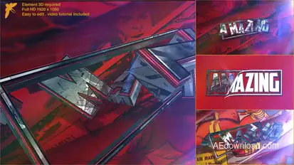 Superhero Logo Element Logo Stings template preview