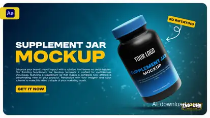 Supplement Jar Video Mockup Product Promo template preview