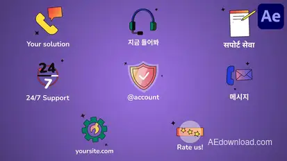 Support Service Icons And Titles for After Effects Titles template preview