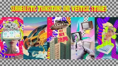 Surrealistic Transitions and Vertical Stories Pack Elements template preview