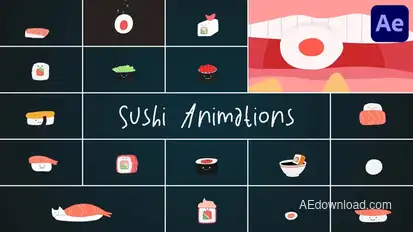 Sushi Animations for After Effects Elements template preview
