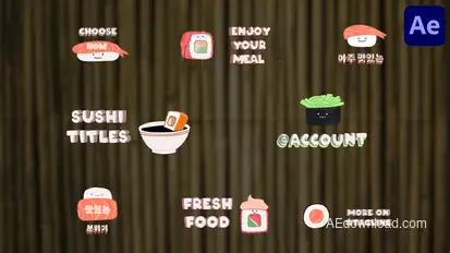 Sushi Titles for After Effects Titles template preview