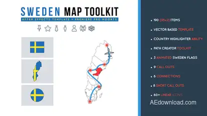 Sweden Map Toolkit Infographics template preview