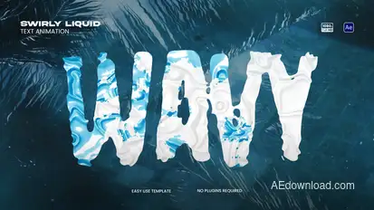 Swirly Liquid Text Animation Titles template preview
